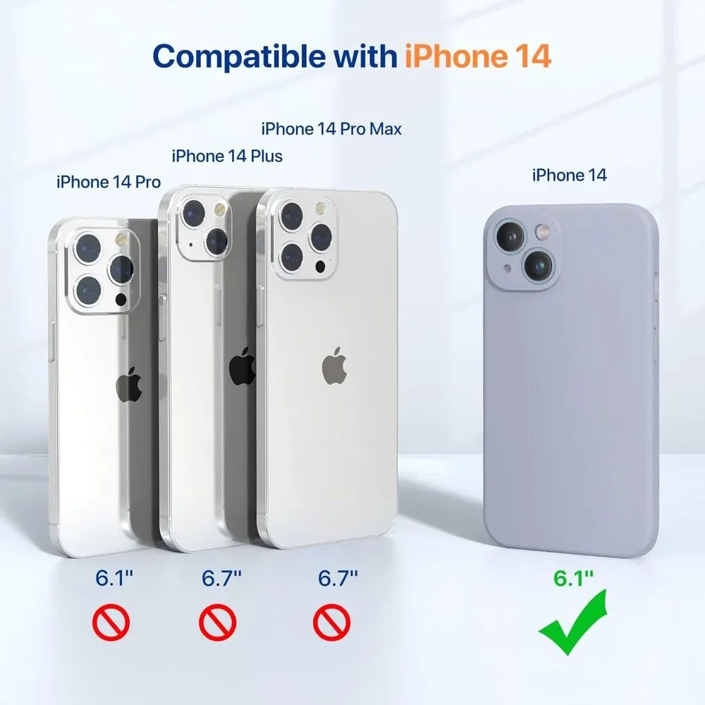 Miracase Silicone Case for iPhone 14 | Soft Microfiber Lining Drop Protection